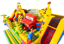 Giraffa palma pappagallo castello gonfiabile a tema safari