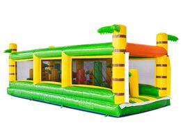 Percorso ad ostacoli modulare in giallo, verde e arancione con palma