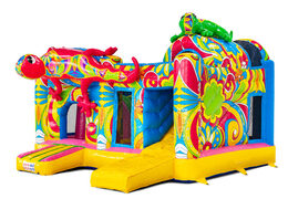 Giallo rosa blu stampe floreali colorate su Multiplay Ibiza JB Meppel