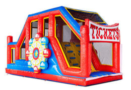 Moduli di percorso ad ostacoli gonfiabili in rosso blu giallo Base Jump