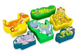 Set a tema softplay con immagini di Giungla Dino e animali