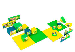 Set Softplay grande a tema Giungla Dino con blocchi colorati per giocare