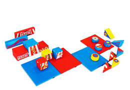 Set Softplay grande a tema Montagne Russe con blocchi colorati per giocare