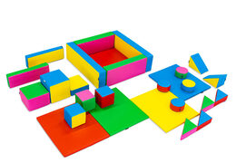 Set Softplay XL a tema standard con blocchi colorati per giocare
