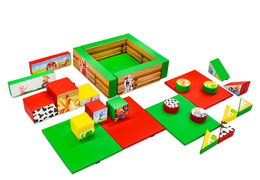 Set Softplay XL a tema fattoria con blocchi colorati per giocare