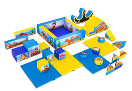Set XXL di Softplay a tema Pirate Seaworld con blocchi colorati per giocare