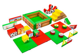 Set XXL di Softplay a tema fattoria con blocchi colorati per giocare