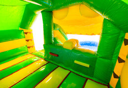 Binnenkant van springkussen Dubbelslide Slide Combo geel groenAll'interno del castello gonfiabile Double Slide Combo, giallo e verde