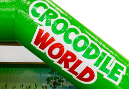 Castello gonfiabile a tema coccodrillo con illustrazione scritta - Ordina online