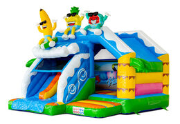 Castello gonfiabile Slide Combo Dubbelslide con due scivoli nel tema Summer Party