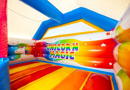 Acquista online il castello gonfiabile coperto Slide Combo Dubbelslide con tema Unicorno da JB