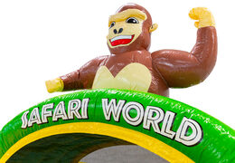 Figura 3D sull'gonfiabile Dubbelslide tema scimmia Safari Gorilla