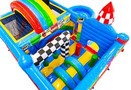 Interno del castello gonfiabile con archi, colonne e airbag in vendita presso JB