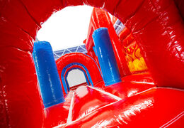 Interno del castello gonfiabile Dubbelslide Multiplay blu rosso giallo