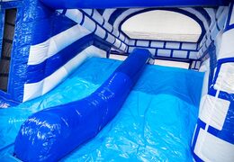 Acquista lo scivolo blu e bianco dal castello gonfiabile Multiplay dubbelslide da JB
