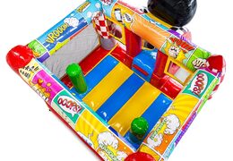 Acquista il castello gonfiabile Midi Bounce con design a fumetti, perfetto per i noleggiatori