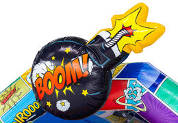 Acquista il castello gonfiabile A-frame a tema fumetto da JB Inflatables, accattivante e colorato