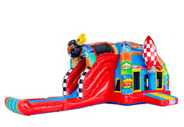 Strisce a fumetti raffigurate sul cuscino d'aria - Castello gonfiabile A-frame Super Comic disponibile da JB Inflatables