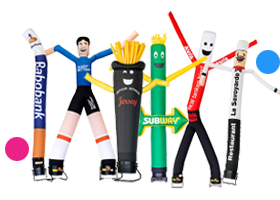 Richiedi skytube e skydancer personalizzati per attirare l'attenzione per la tua azienda o i tuoi eventi