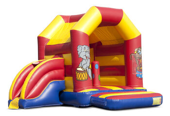 Midi multifun castello gonfiabile con tetto per bambini in vendita a tema circo. Disponibile online presso JB Gonfiabili Italia