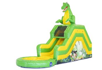 Ordina Dino Acquascivolo castello gonfiabile con acquascivolo per bambini. Acquista castelli gonfiabili online su JB Gonfiabili Italia