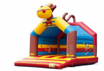 Acquista un grande castello gonfiabile per interni a tema scimmia per bambini. Disponibile su JB Gonfiabili Italia online