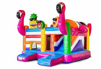  Acquistare un gioco gonfiabile multiattività con scivolo e ostacoli con il tema fenicottero