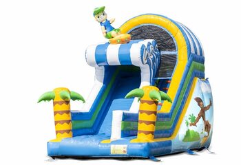 Acquista uno scivolo da surf con i colori allegri e la bella stampa sulla parete di fondo. Ordina ora gli scivoli gonfiabili online su JB Gonfiabili Italia