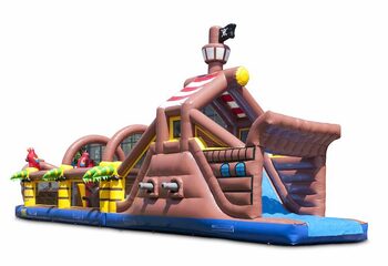 Acquista un esclusivo percorso ad ostacoli a tema pirata largo 17 metri con 7 elementi di gioco e oggetti colorati per i bambini. Ordina ora i percorsi ad ostacoli gonfiabili online su JB Gonfiabili Italia
