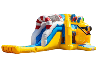 Vendo buttafuori multigiocatore gonfiabile giallo a tema papera di gomma per bambini