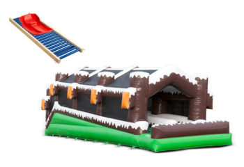 Doppia pista di pattinaggio invernale con slitta e montagne russe