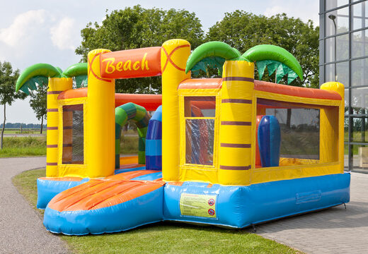 Scivolo gonfiabile multifunzionale a tema spiaggia con piscina per bambini, impressionante oggetto 3D, colori freschi e gli ostacoli 3D per i bambini. Ordina ora gli scivoli gonfiabili online su JB Gonfiabili Italia