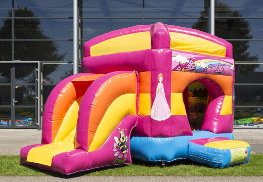 Un gioco gonfiabile con scivolo con il tema principessa per bambini in vendita