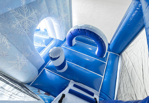 Gonfiabile multiattività L tema Frozen con tetto e scivolo per bambini