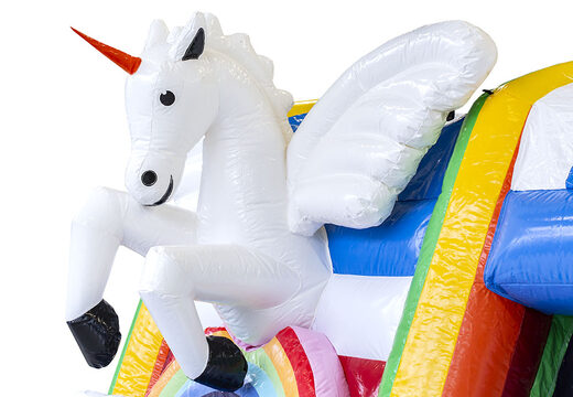 Acquista mini castello gonfiabile multigiocatore a tema unicorno per bambini. Ordina i castelli gonfiabili online su JB Gonfiabili Italia