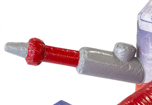 Castello gonfiabile multigiocatore dei vigili del fuoco con scivolo al centro e oggetti 3D per bambini. Ordina i castelli gonfiabili online su JB Gonfiabili Italia