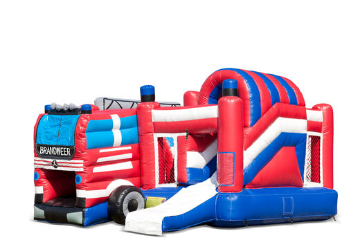  Acquistare un gioco gonfiabile multiattività con scivolo e ostacoli con il tema vigili del fuoco