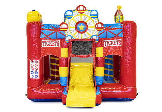 Acquista mini castello gonfiabile con scivolo a tema circo per bambini. Ordina castelli gonfiabili con scivolo da JB Gonfiabili Italia