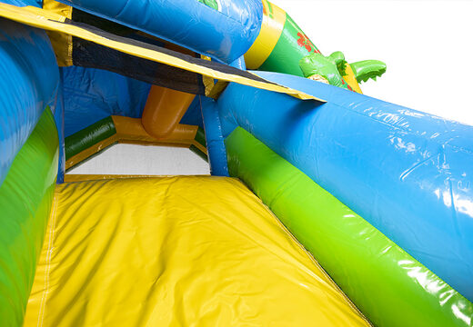 Castello gonfiabile combinata scivolo gonfiabile in tema hawaii in vendita per bambini. Ordina castelli gonfiabili con scivolo da JB Gonfiabili Italia