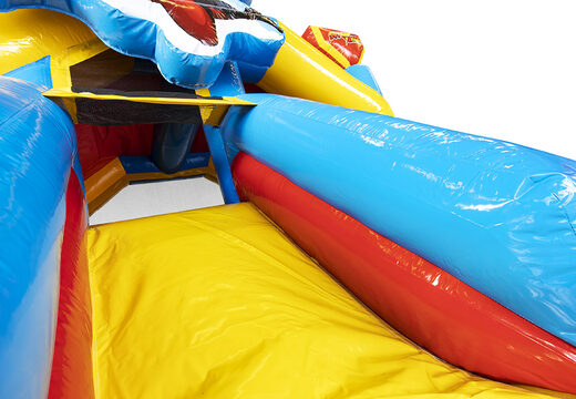 Vendo castello gonfiabile per bambini con scivolo gonfiabile a tema supereroe. Ordina ora le castelli gonfiabili con scivolo da JB Gonfiabili Italia