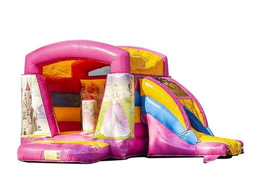 Piccola castello gonfiabile multifun con tetto rosa a tema principessa da acquistare per i bambini. Acquista castelli gonfiabili online suJB Gonfiabili Italia