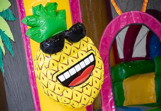 Ordina un castello gonfiabile a tema fenicottero con scivolo per bambini. Acquista castelli gonfiabili online su JB Gonfiabili Italia