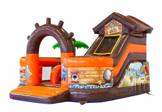 Grande castello gonfiabile multigiocatore gonfiabile aperto con scivolo in vendita a tema pirata funcity per bambini. Ordina i castelli gonfiabili online su JB Gonfiabili Italia