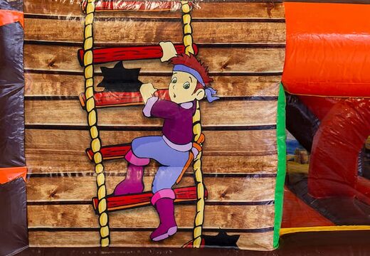 Funcity Il castello gonfiabile dei pirati con uno scivolo all'interno, l'oggetto 3D sulla superficie di salto e il divertente design della giungla per i bambini. Ordina i castelli gonfiabili online su JB Gonfiabili Italia