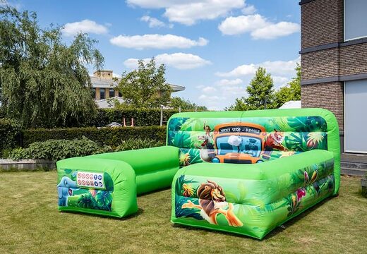 Acquista il gioco gonfiabile con la schiuma e organizza una festa schiuma per bambini con il tema giungla