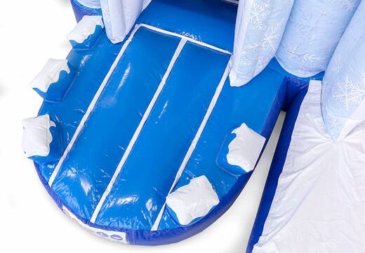 Castello gonfiabile a tema ghiaccio con scivolo e oggetti 3D per bambini. Acquista castelli gonfiabili online su JB Gonfiabili Italia