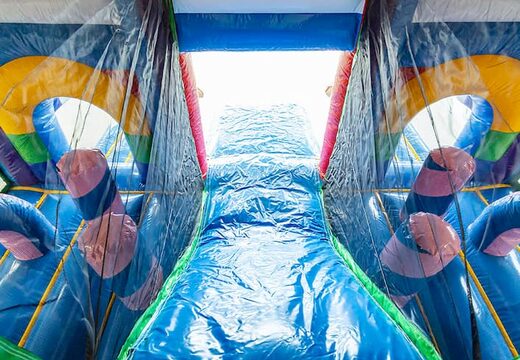 Castello gonfiabile a tema unicorno con scivolo e oggetti 3D per bambini. Ordina i castelli gonfiabili online su JB Gonfiabili Italia