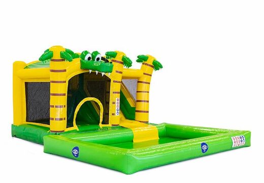 Acquistare un gioco gonfiabile per bambini con scivolo e piscina con il tema coccodrillo