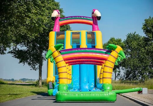 Ordina Drop & Slide Jungle castello gonfiabile doppio scivolo per bambini. Acquista castelli gonfiabili online su JB Gonfiabili Italia