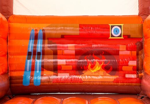 Saltarelli gonfiabili medio Skihut Winterworld con camino 3D sulla parte superiore per bambini. Ordina i castello gonfiabile medio online su JB Gonfiabili Italia